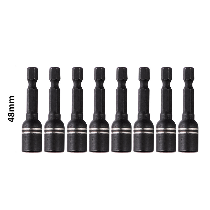 Phosphating black high-strength magnetic sleeve color steel tile, hexagonal 8mm black sleeve head drill tail wire sleeve strong magnetic undefined