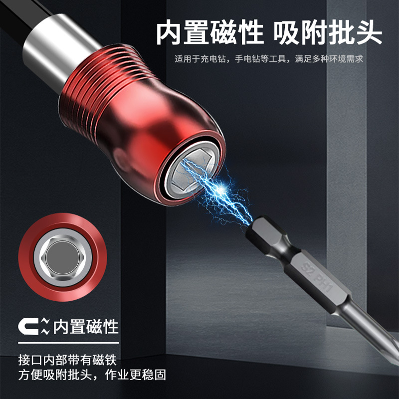 Strong magnetic screwdriver, extension rod, hexagonal sleeve, power tool, extension rod, telescopic screwdriver, and nail support device Application Scenario