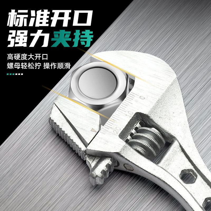 Hufeng Hardware Tools Adjustable Wrench 12-inch open-end wrench, multi-functional carbon steel chrome-plated 15-inch adjustable wrench Application Scenario