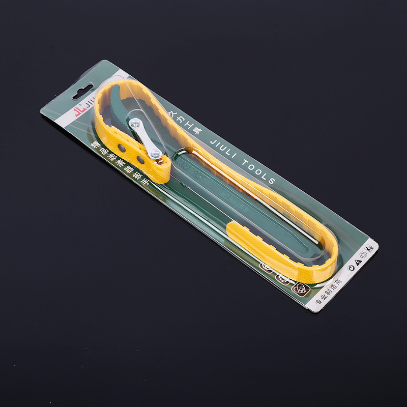 Yellow toothed belt wrench and white wire belt wrench for oil filter of auto repair and motorcycle disassembly machine Application Scenario