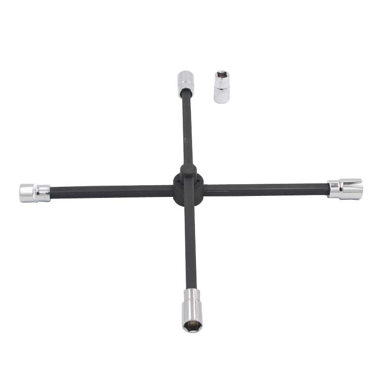 Cross-shaped tire wrench, car tire wrench, extendable and extended detachable tire socket wrench Item Picture