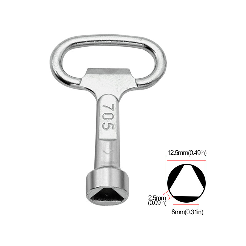 Multi-purpose triangular key, tap water valve, triangular wrench, motor box cabinet door, elevator door lock valve key undefined