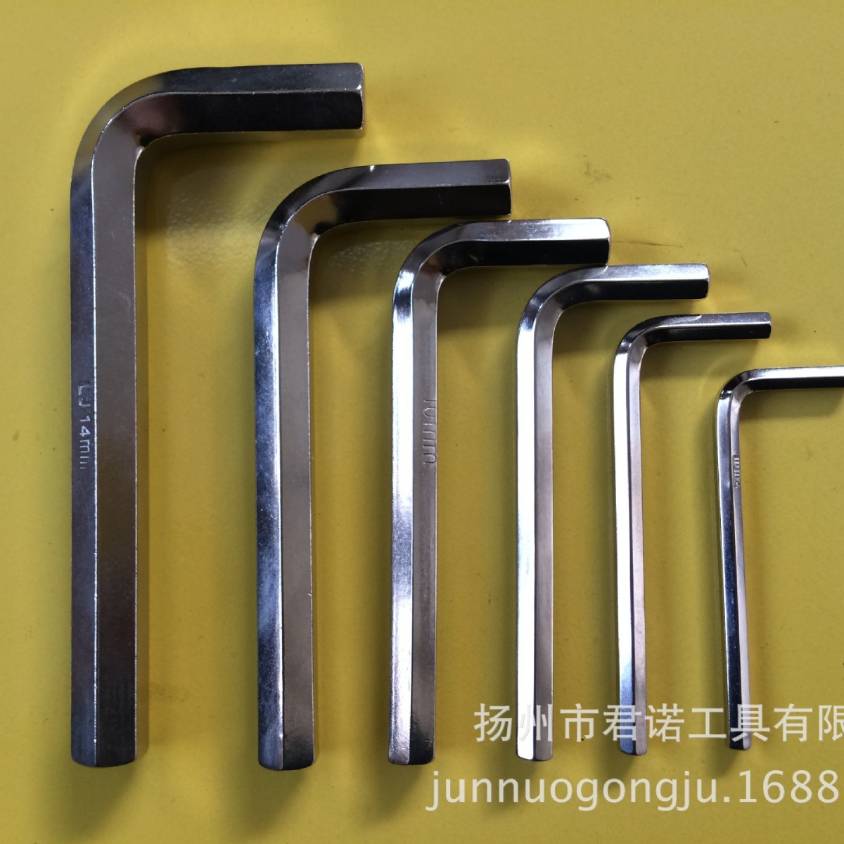 Junuo Tools offers high-quality, short, nickel-plated metric hex socket wrenches ranging from 1.5mm to 55mm made of 45# carbon steel, sold directly from the factory Specification drawing