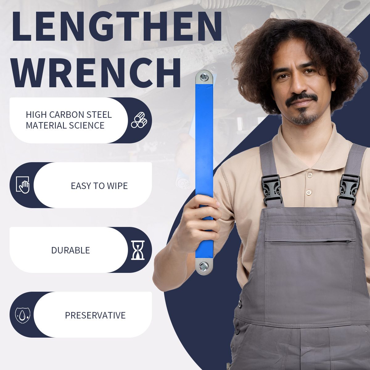 Multi-functional Extension universal extension wrench, dual-head dual-purpose labor-saving ratchet wrench offset Extension full figure