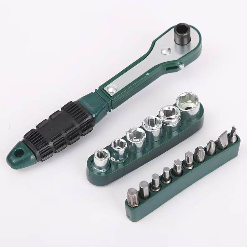 Cross-border combination bidirectional mini screwdriver ratchet wrench handle screwdriver hex socket wrench socket wrench full figure