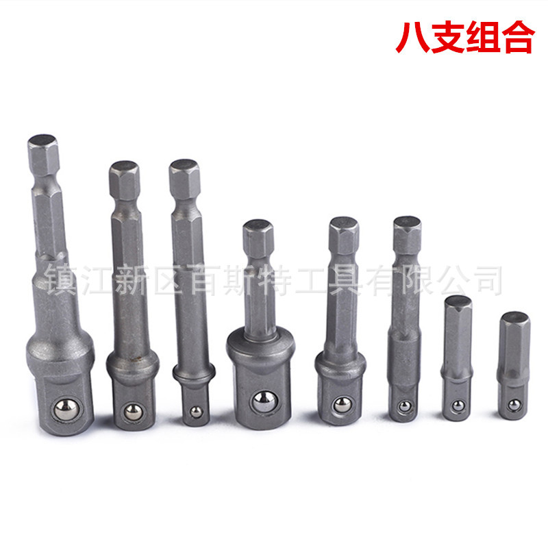 1/4 hexagonal handle to socket wrench adapter rod, hexagonal to square connection rod, steel ball connection rod, 1/4, 3/8, 1/2 details Picture