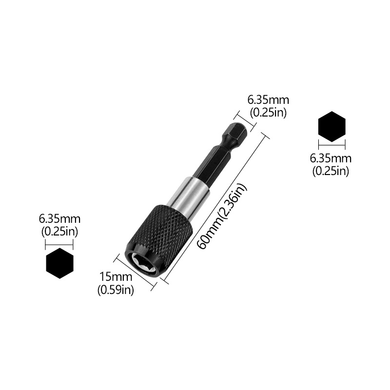 Hexagonal handle 6.35mm quick-release self-locking connecting rod extension rod, electric drill screwdriver quick transfer rod, batch head extension rod undefined