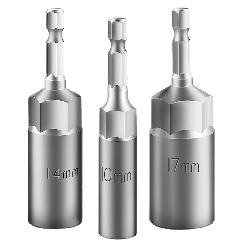 Extended and deepened 8mm electric drill socket head, air wrench socket head deepening, electric wrench socket set factory direct sales Item Picture