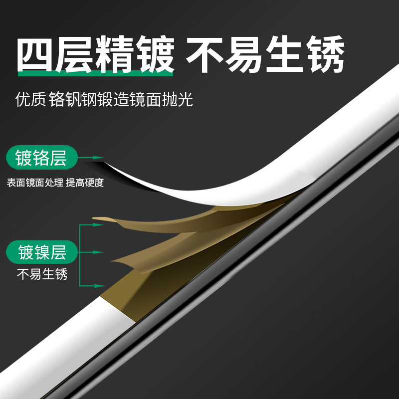 Dual-purpose bright surface wrench, box wrench, open-end wrench set, comprehensive auto repair tools, special for maintenance, double-ended fork mouth details Picture