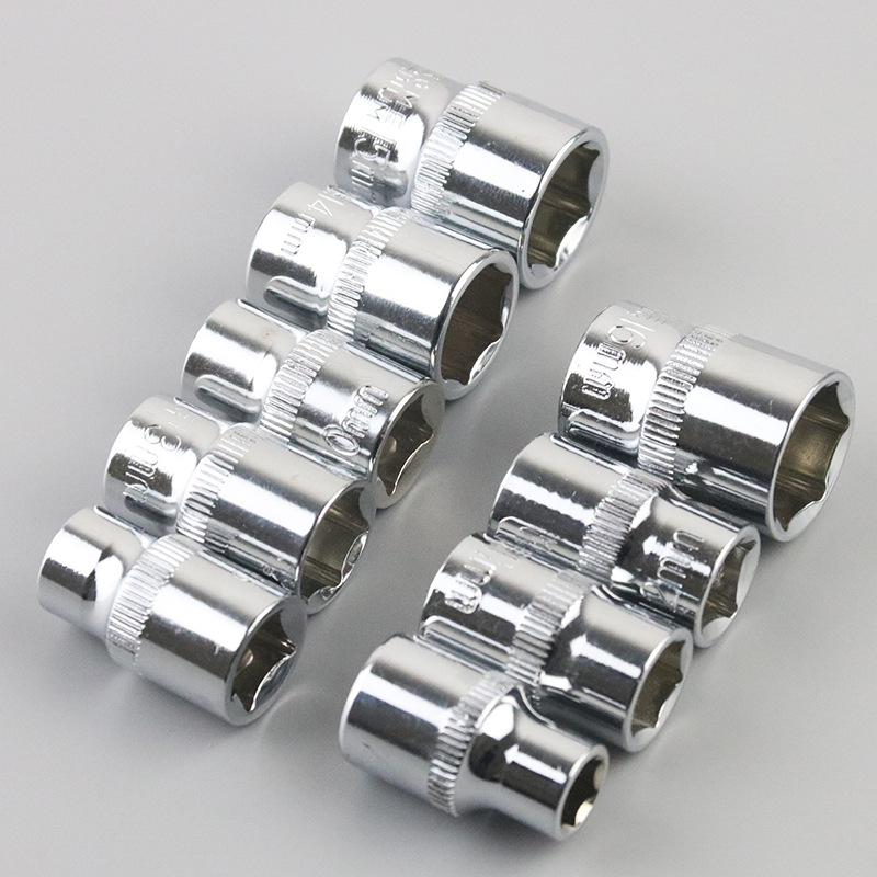 3/8 Zhongfei 6-22mm mirror short socket head metric chromium-vanadium steel auto repair hexagonal socket ratchet wrench accessories Specification drawing