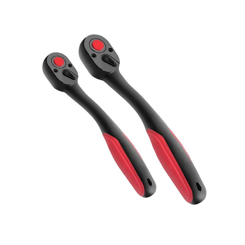 Cross-border chromium-vanadium steel fully plastic-coated ratchet wrench, 72-tooth quick tool, large, medium and small flying bidirectional universal auto repair wrench Item Picture