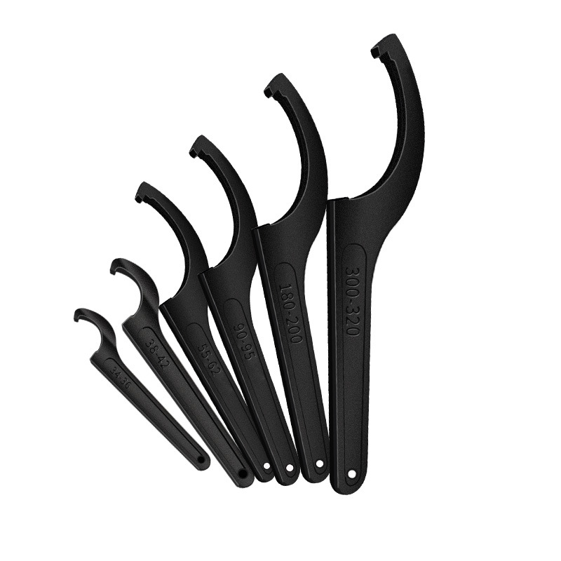 Crescent wrench, hook-shaped round nut wrench, side hole water meter cover hook wrench, water meter cover hook wrench, hot eight-pole Item Picture