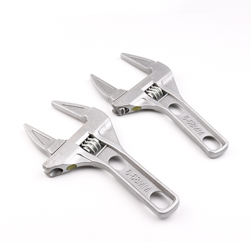 Wholesale large-opening aluminum alloy short-handle adjustable plumbing wrenches, pipe repair and bathroom wrenches from the manufacturer details Picture