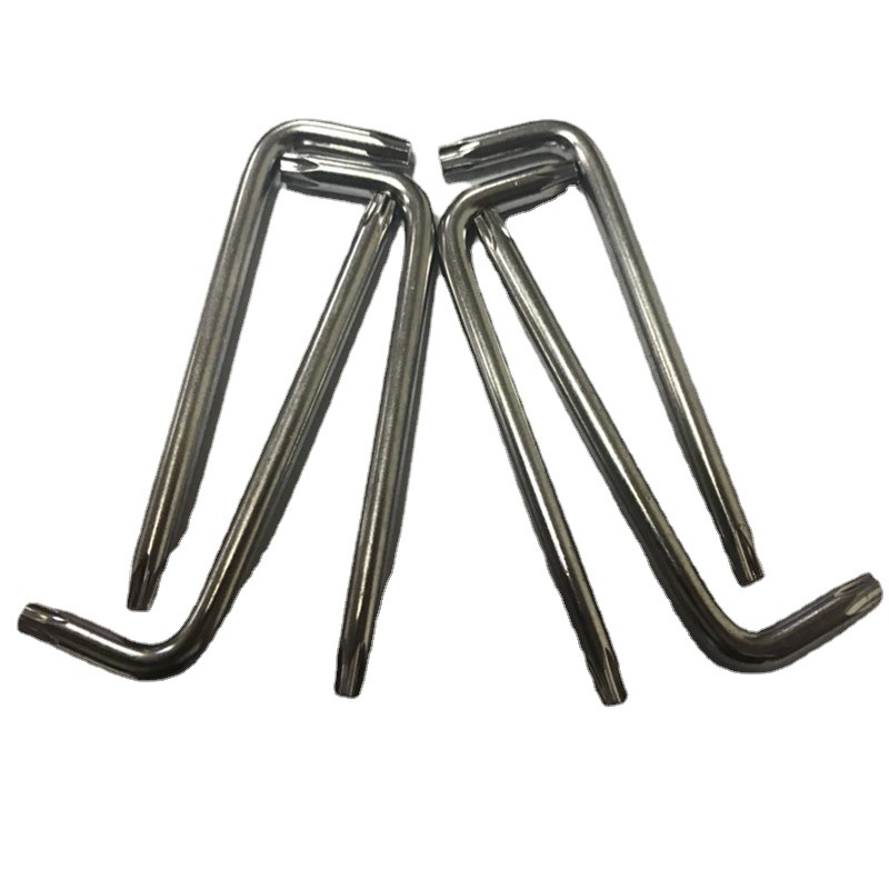 The manufacturer produces and sells medium and high carbon steel hardened and quenched L-shaped double-ended star-shaped wrenches with a diameter of T25*24*73*4.8 Item Picture