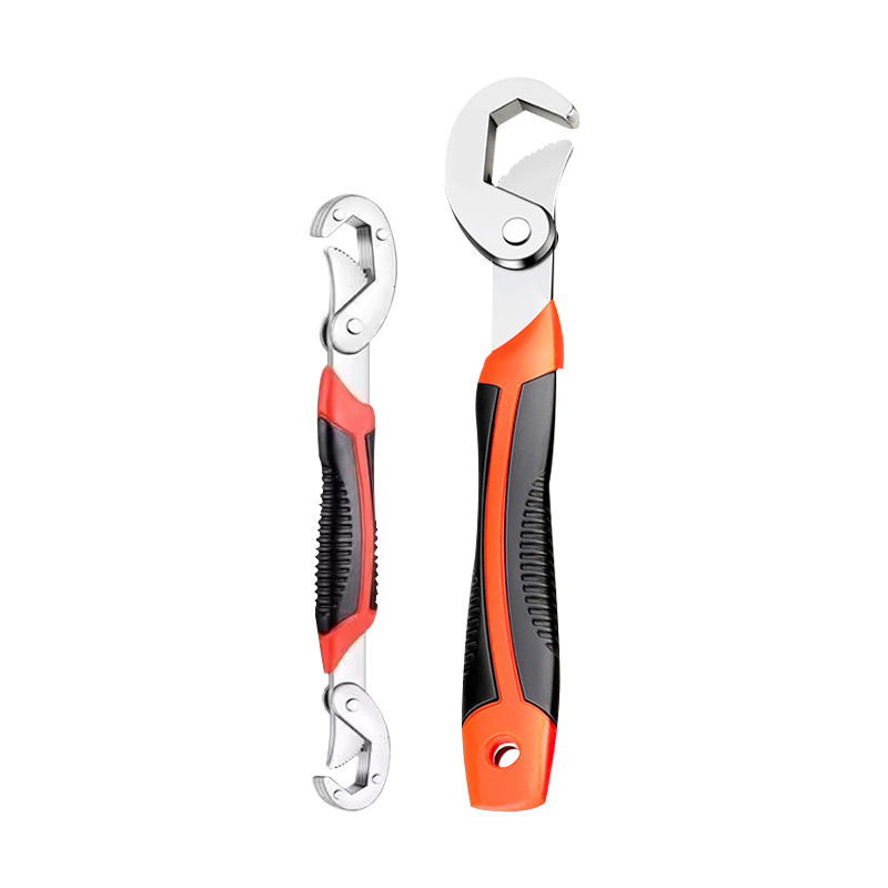 A comprehensive collection of multi-functional universal wrench tools. The adjustable adjustable wrench is made of thickened alloy steel, which is anti-slip, durable and adjustable in size Item Picture