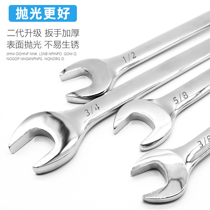 Wholesale British standard dual-purpose wrenches, double-head fixed wrenches with plum blossom openings, British standard tools, dual-purpose fixed wrenches with plum blossom openings details Picture