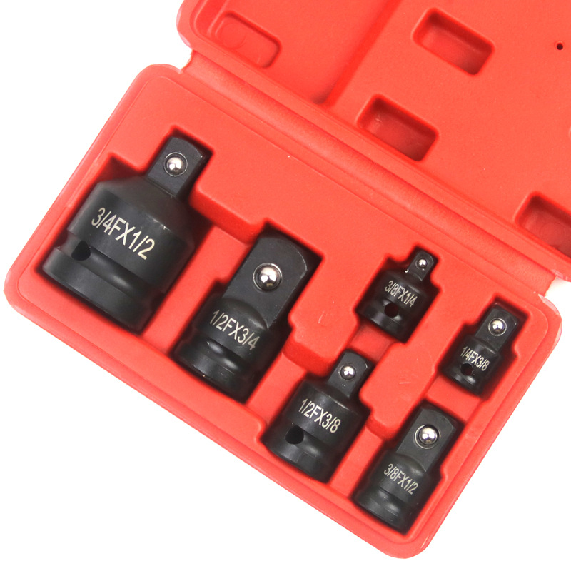 Pneumatic 6-piece heavy-duty adapter set, wind cannon large, medium, large, 3/4 small, sleeve, square and conversion head Item Picture