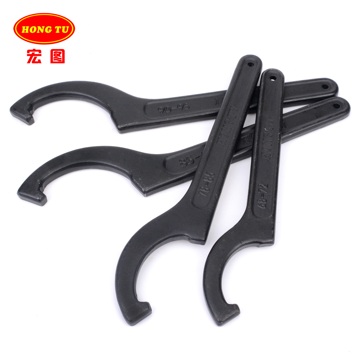 Hook head crescent wrench 68-72, motorcycle shock absorber 45-52, water meter cover 90-95, round nut tool bag with mail details Picture