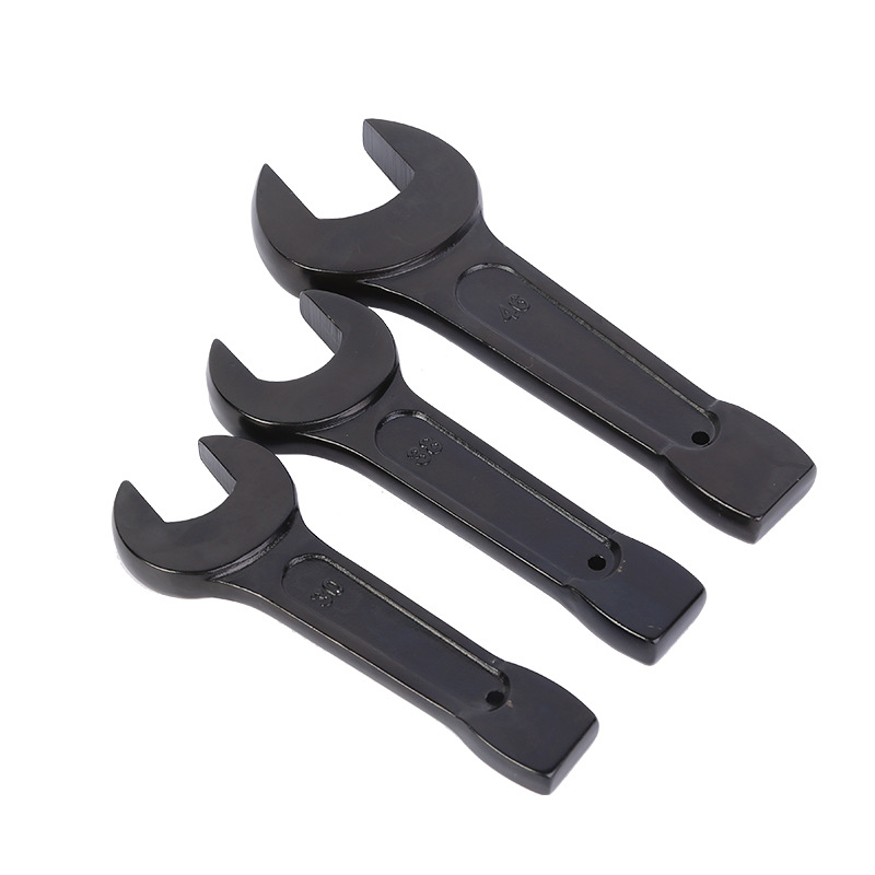 Heavy-duty striking wrench, single-head straight handle box wrench, striking fixed wrench, sturdy striking wrench, hardware tools Item Picture
