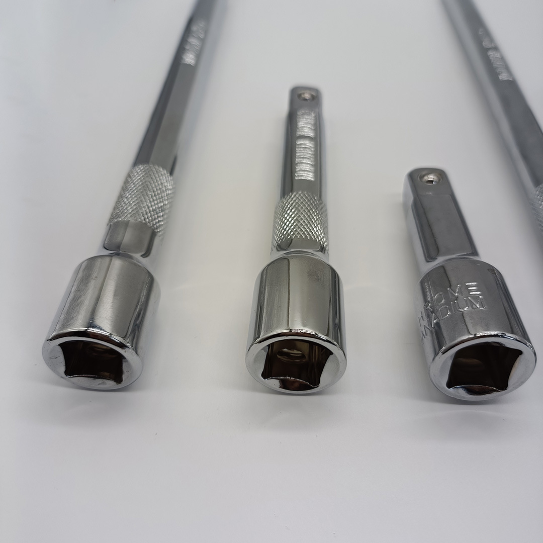 Sleeve connection rod, extension rod 1/2, ratchet wrench tool 3/8, large, medium and small fly extension rod 1/4, short extension rod Specification drawing