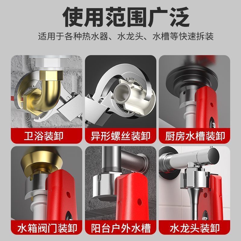 Multi-functional bathroom wrench, aluminum alloy sink wrench, household hose, faucet, and adjustable wrench Application Scenario