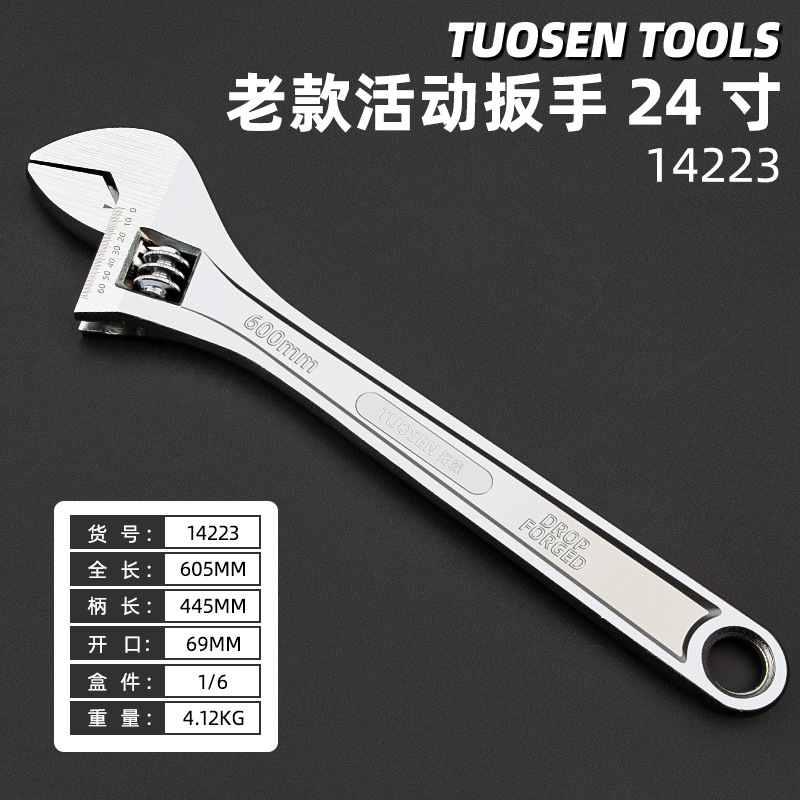 Tuosen Hardware Tools' adjustable wrenches, industrial-grade wrenches, 12-inch open-end wrenches, and 15-inch adjustable wrenches undefined