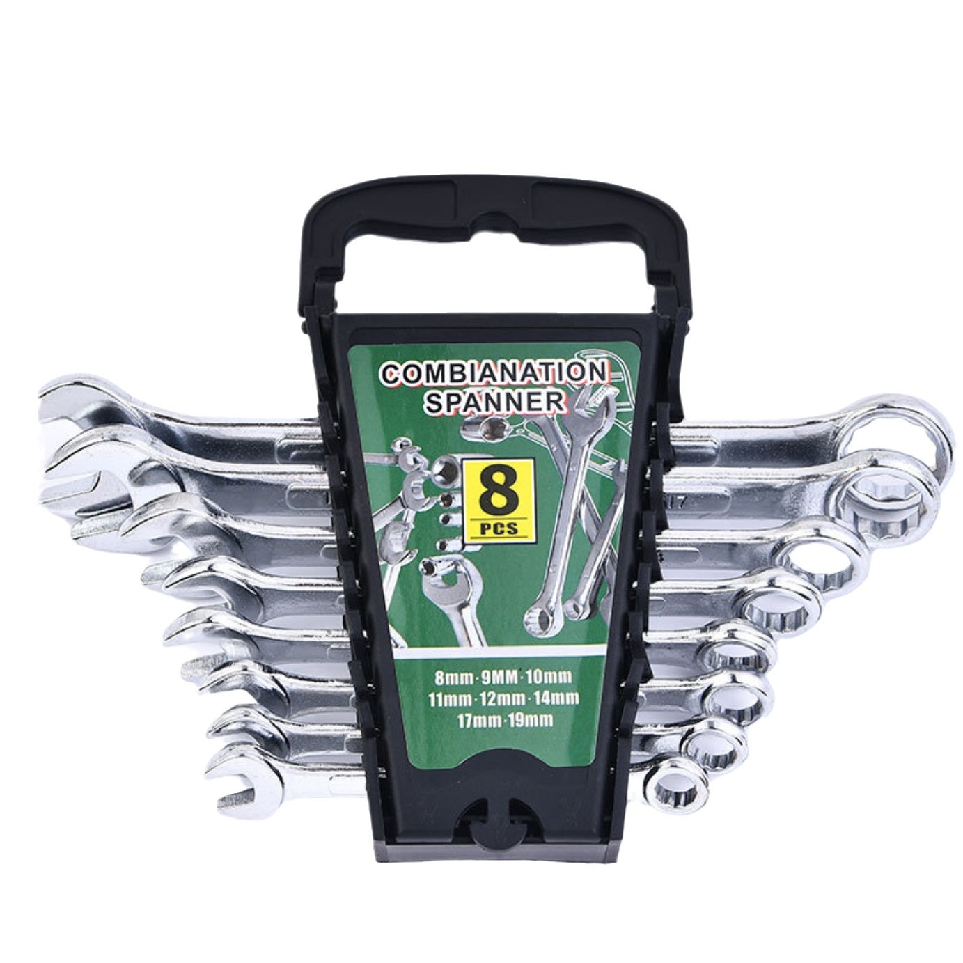 Wrench manufacturer's dual-purpose wrench, plastic shell set dual-purpose wrench, foreign trade set wrench, plastic frame double-ended wrench Item Picture