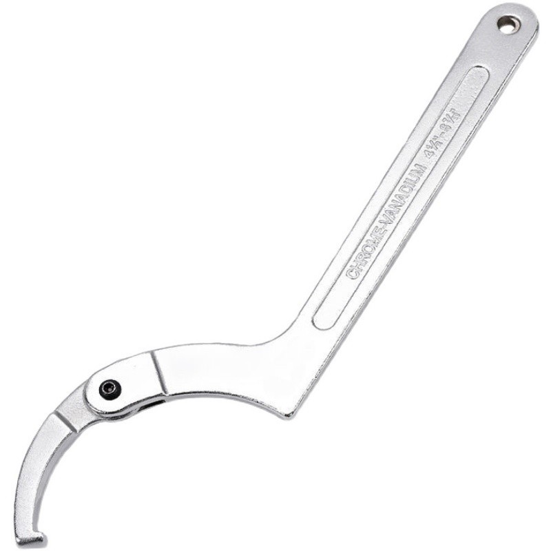 Adjustable crescent wrench, water meter wrench, multi-functional hook head, special shock absorber for removing water meter cover, round nut wrench Item Picture