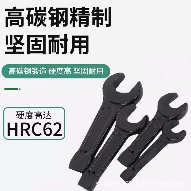 Heavy-duty striking wrench, single-head straight handle box wrench, striking fixed wrench, sturdy striking wrench, hardware tools details Picture