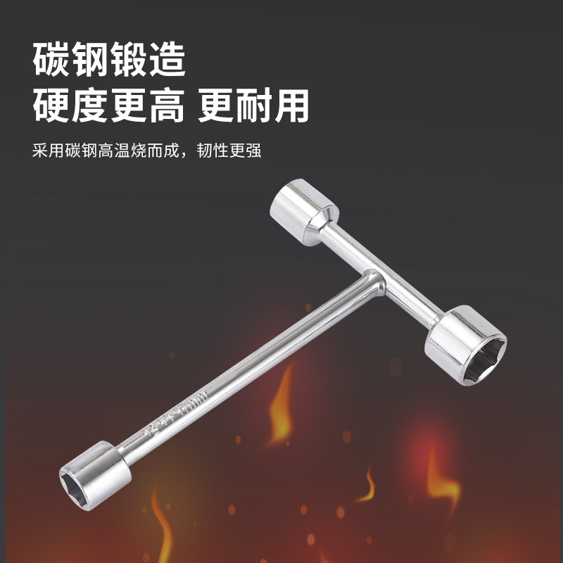Socket wrench, T-shaped cross-border best-selling wrench, high-carbon steel hexagonal socket wrench, bicycle and motorcycle wrench details Picture