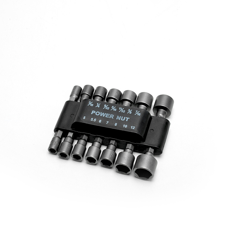 Hexagonal handle air wrench socket 9/14 piece set, metric and imperial hand drill and electric screwdriver connector Item Picture