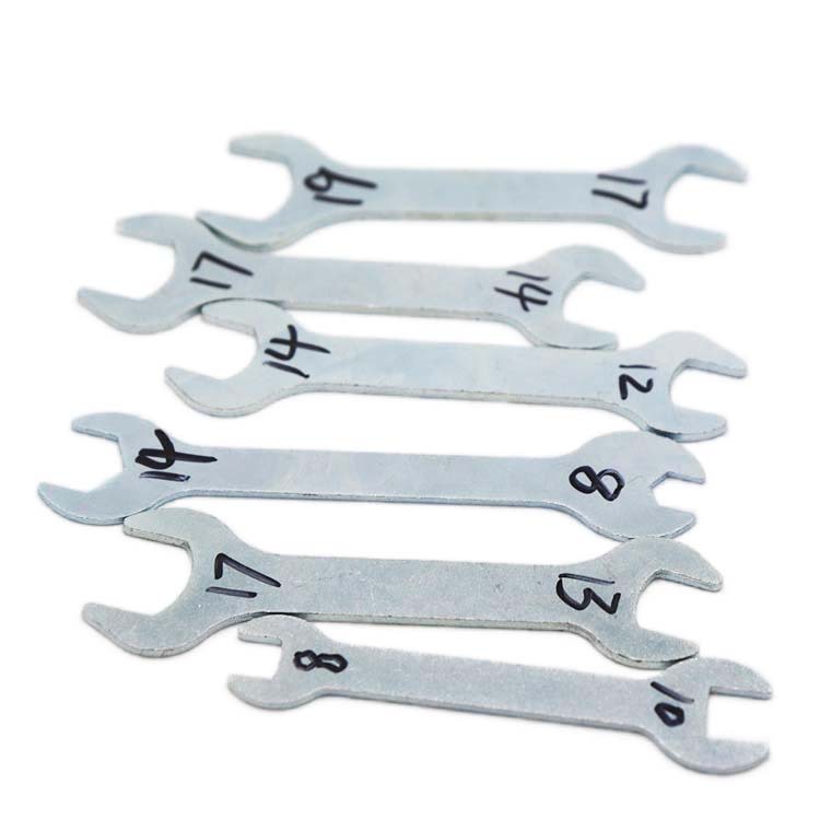 Wholesale of stamped open-end wrenches, thick iron sheet wrenches, double-ended open-end fixed wrenches and bicycle wrenches from the manufacturer Item Picture