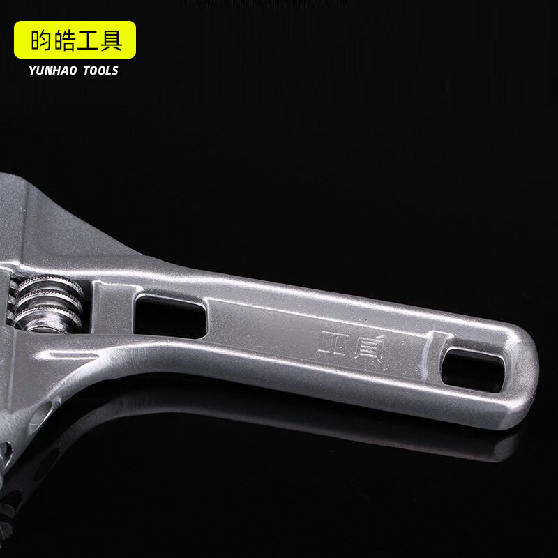 Wholesale aluminum alloy short-handled light large-opening bathroom wrenches, adjustable wrenches, plumbing and sewer pipe maintenance workers Specification drawing