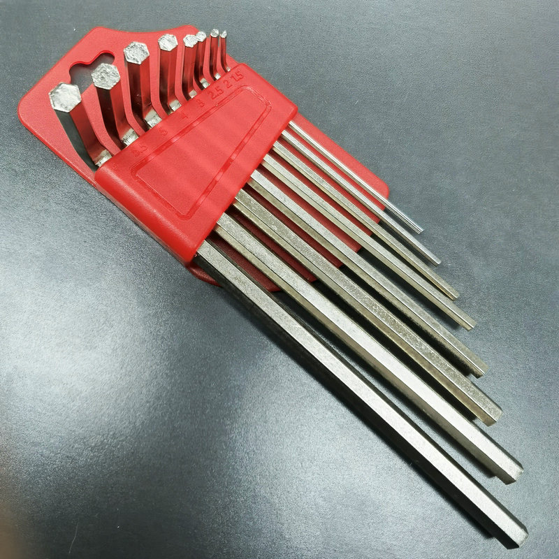 Niu Li L-shaped Allen wrench 8-piece set with ball joint, multi-functional household hardware accessory tool, nickel-plated and hardened Specification drawing