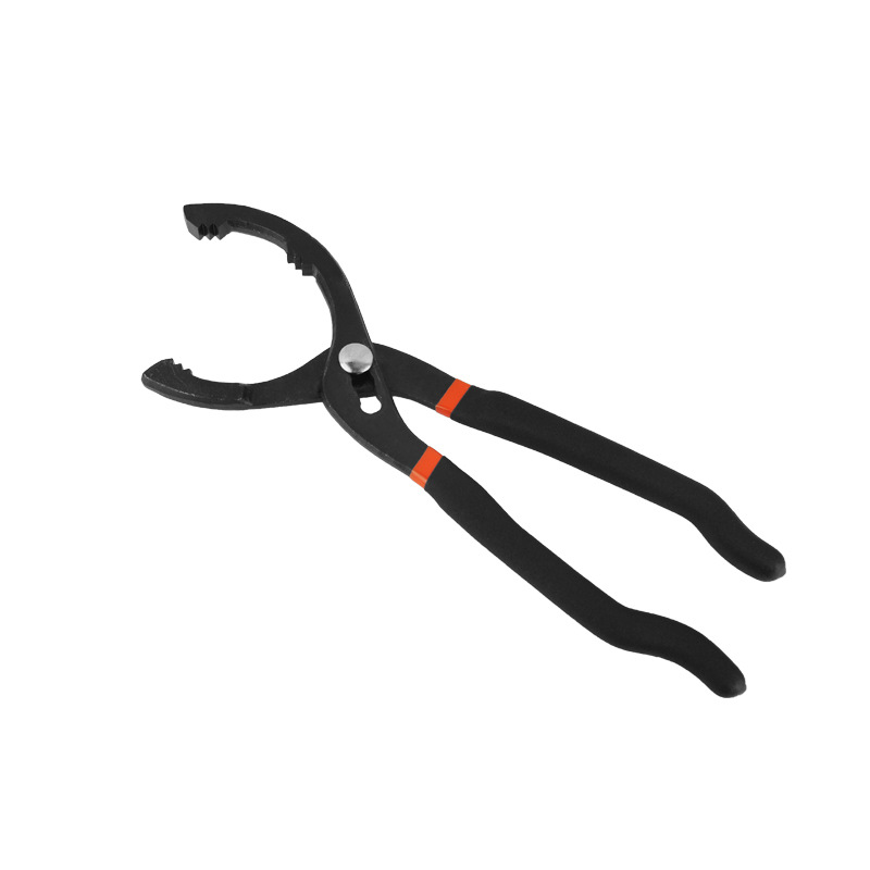 We have 12-inch forged clamp type filter wrench with black and red dual-color handle and extended clamp type machine filter wrench in stock Item Picture