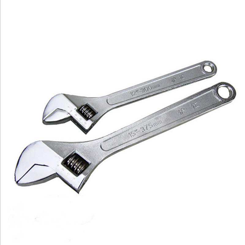 Factory goods 12-inch adjustable wrenches, fully quenched, finely polished, chrome-plated, machine-repaired, manual, Huhui adjustable wrenches wholesale Item Picture