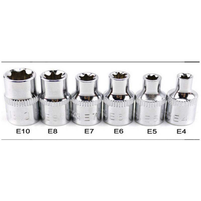 1/4E type socket flower socket interface E-type socket head plum blossom socket head ratchet wrench socket wrench Application Scenario