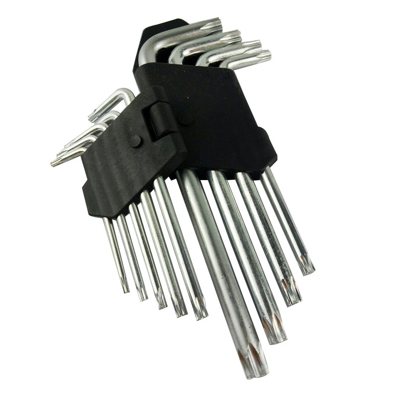 The 9PC flat head ball end box wrench made of carbon steel and galvanized is selling well on e-commerce platforms details Picture