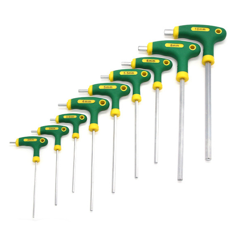 T-shaped handle wrench, hexagonal alloy steel matte hex socket wrench, multi-purpose screw walking stick, hexagonal edge, Haogong Item Picture