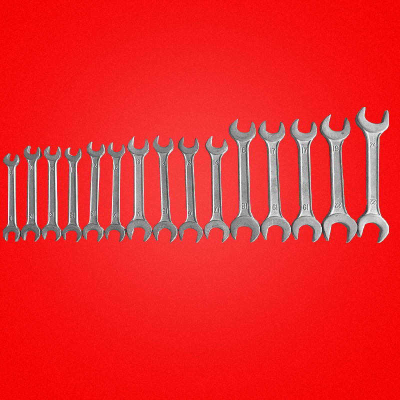 Factory direct supply of dual-purpose galvanized forged wrench, metric auto maintenance distribution double-opening manual wrench details Picture