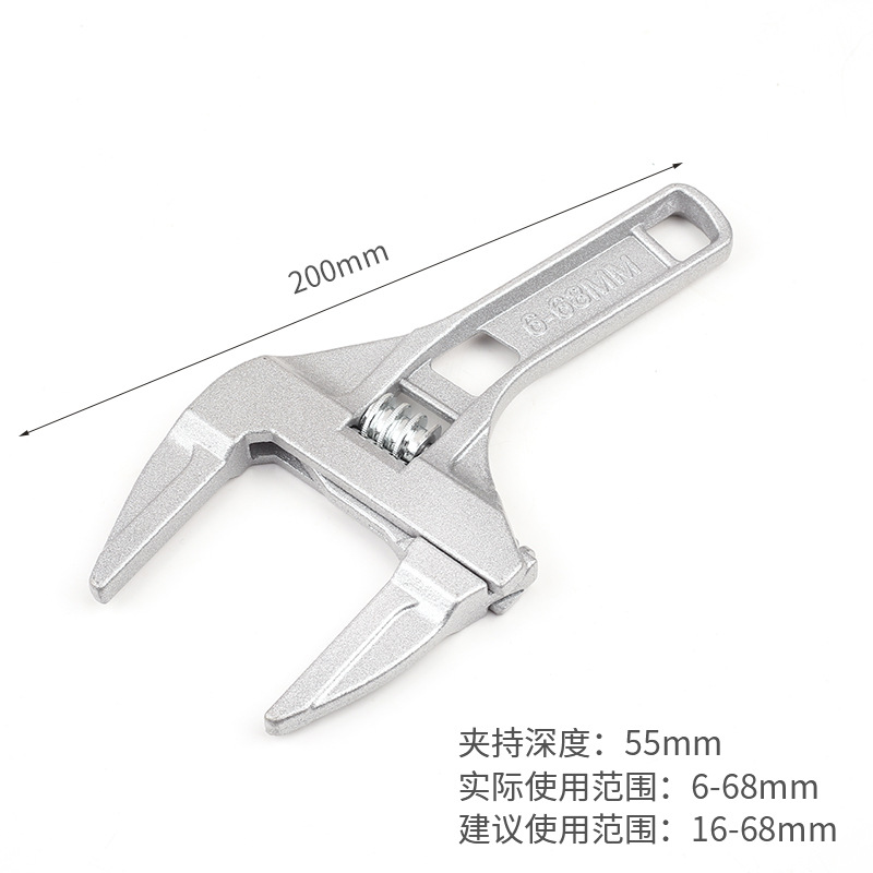 Bathroom wrench, large opening drain pipe, multi-functional short-handle adjustable wrench, tool wrench, multi-functional all-purpose Application Scenario