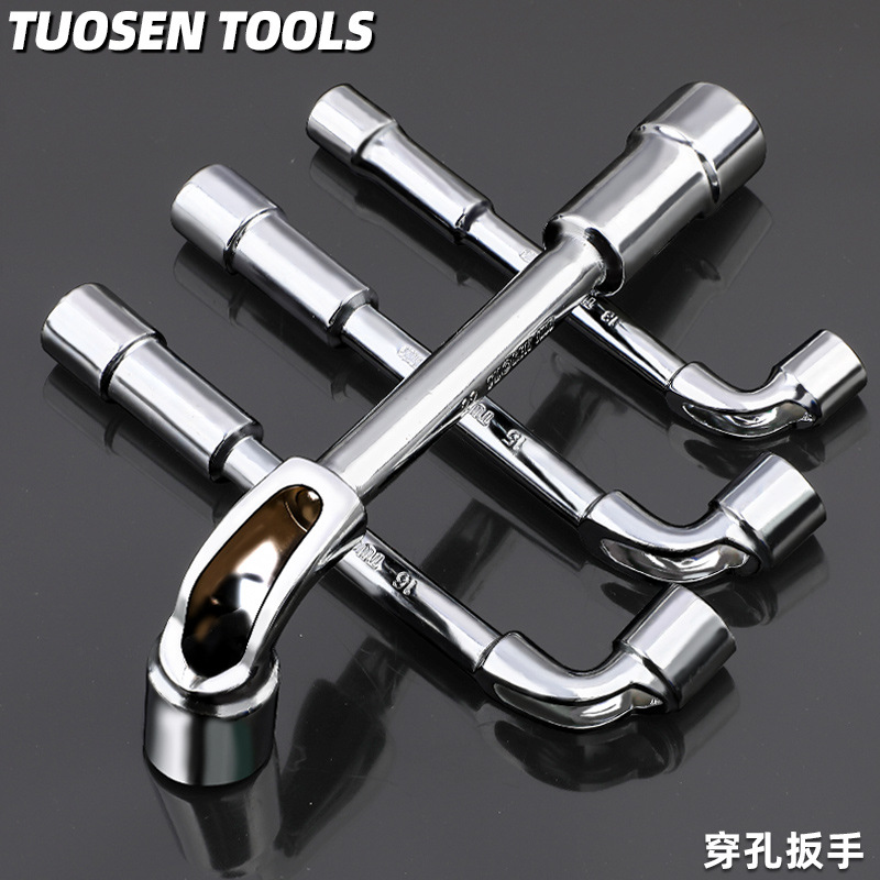 Tuosen Hardware L-shaped pipe wrench, car tire removal tool, perforated wrench, labor-saving dual-purpose socket wrench full figure