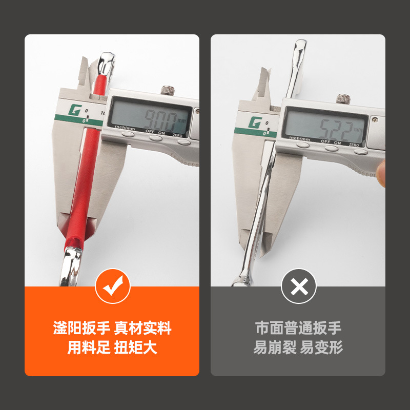 A set of universal and labor-saving dual-purpose wrenches with a red plastic handle and reinforced star-shaped open-end wrench Application Scenario