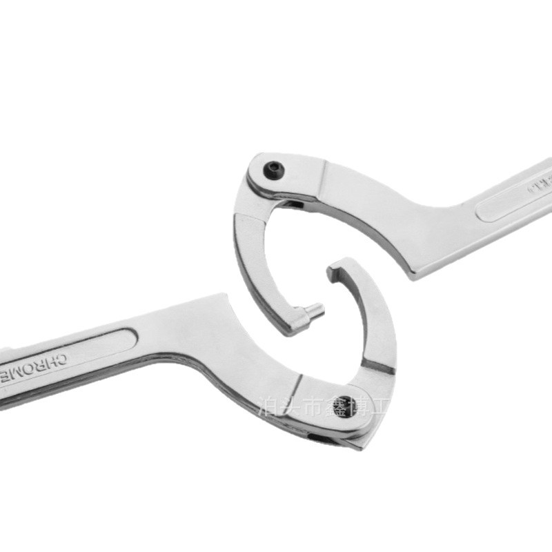 Movable crescent-shaped wrench, water meter cylinder locking round nut wrench, ultrasonic mold adjustable hook wrench Item Picture