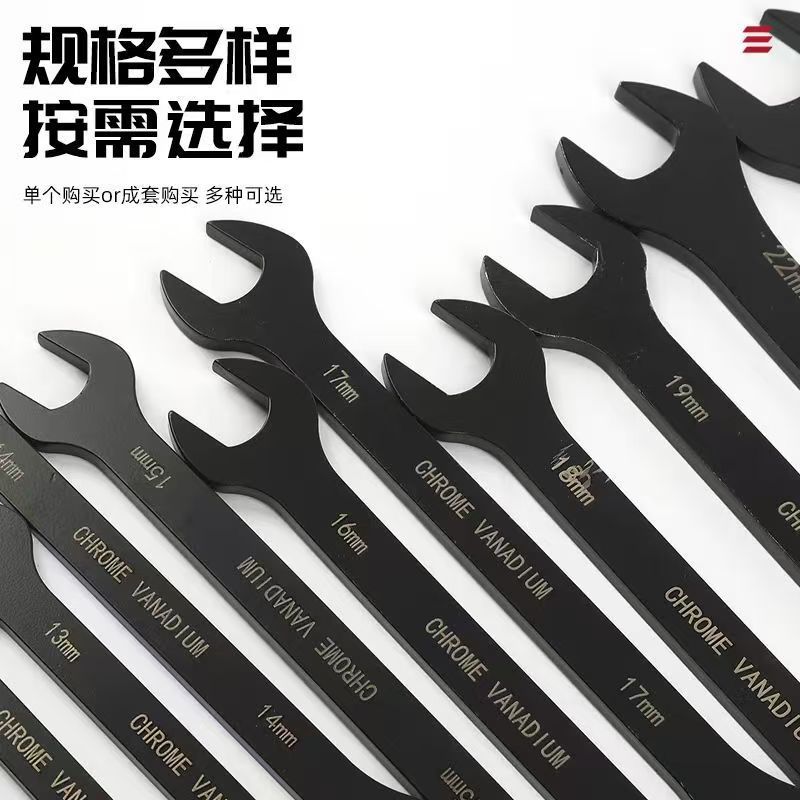 Wrench set, plum blossom wrench, open-end dual-purpose wrench, auto repair and car repair complete set, CRV fixed wrench, double-ended cloth set details Picture
