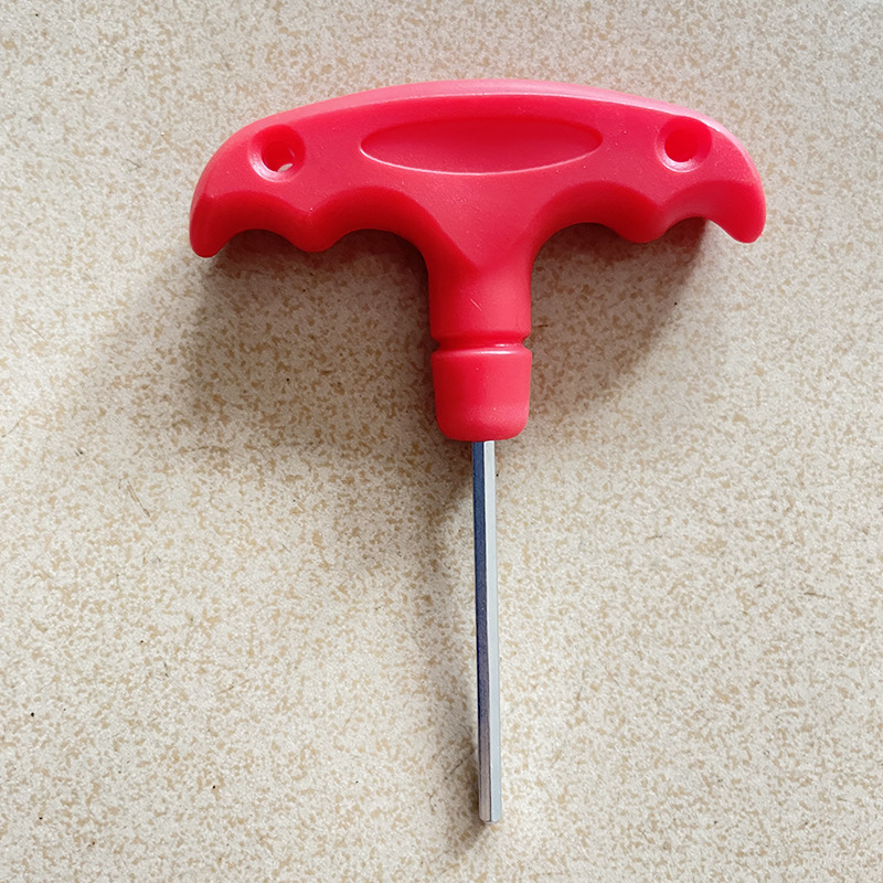 3mm T-shaped wrench screwdriver, T-shaped plastic handle hexagonal wrench with handle, electrical repair screwdriver Specification drawing