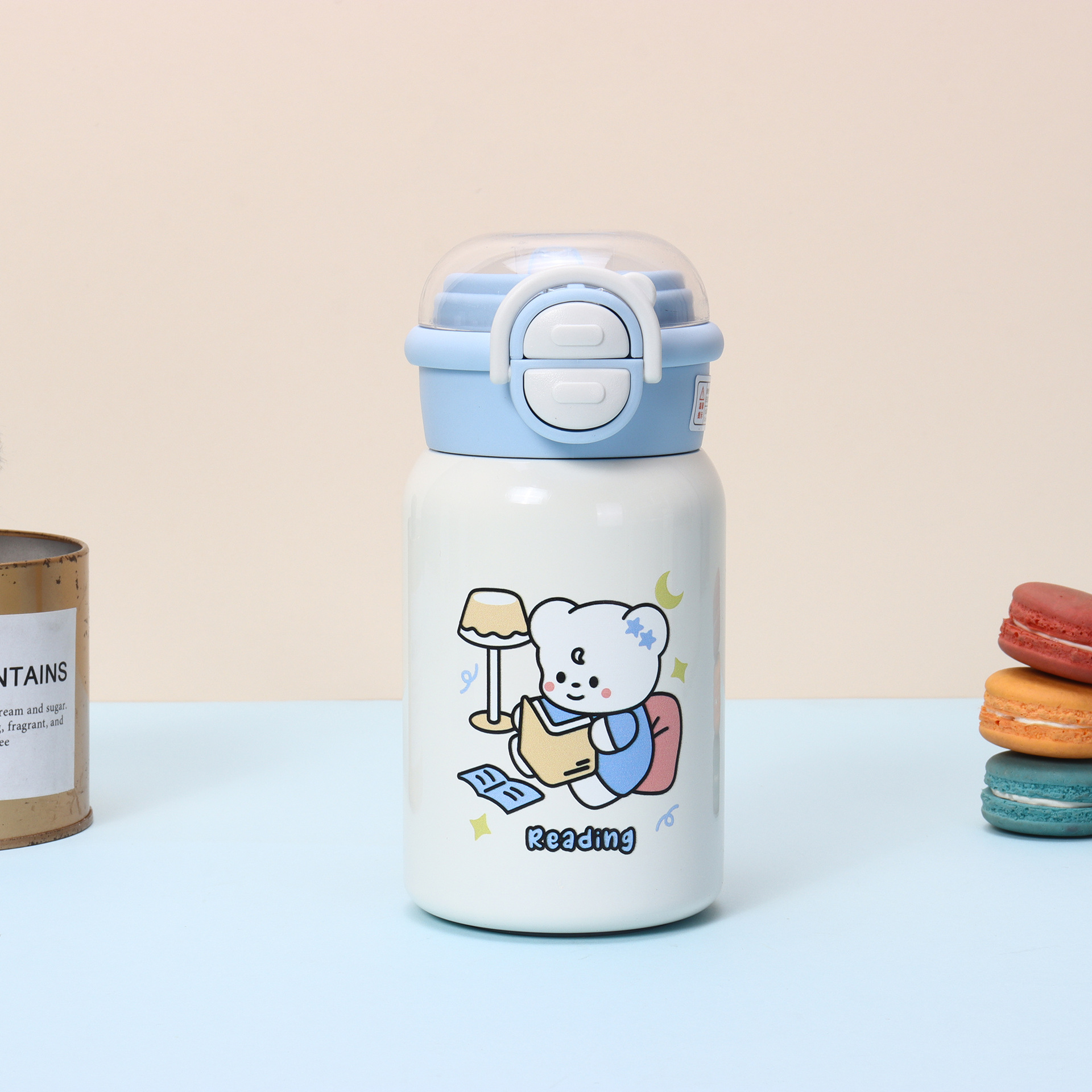 Children's double-drinking cup, stainless steel insulated cup, cute, portable and bouncy water cup for students, high appearance level cartoon cup Application Scenario