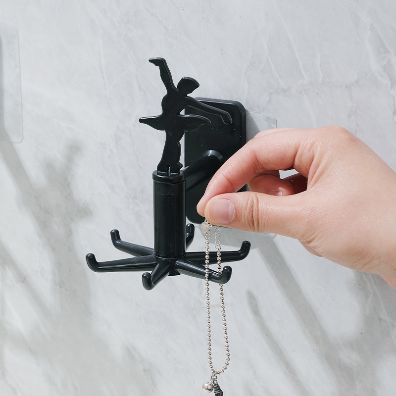 芭蕾女孩旋转挂钩跳舞女孩创意挂钩卡通女孩360度旋转橱柜置物架