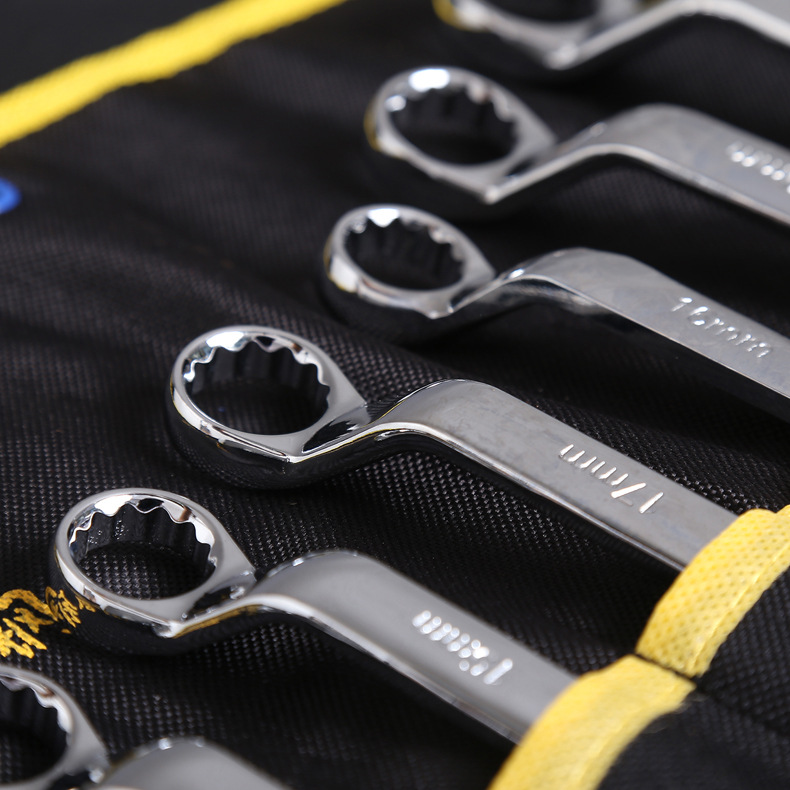 Harbin Steel mirror double-head box wrench 12-piece set metric machine repair eye wrench dual-purpose factory direct sales Specification drawing