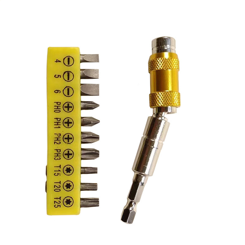 1/4" multi-angle directional extension rod magnetic electric screwdriver, hexagonal handle, 6.35mm screwdriver quick-release Item Picture